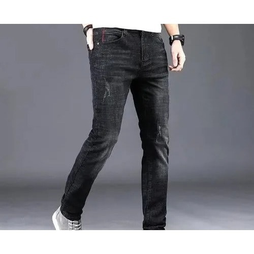 Men's Straight Black Jeans