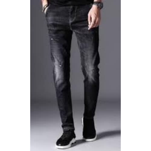 Men's Straight Black Jeans