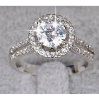 Women's Wedding 925 Sterling Ring - Silver 5a Zc Crystal Zircon