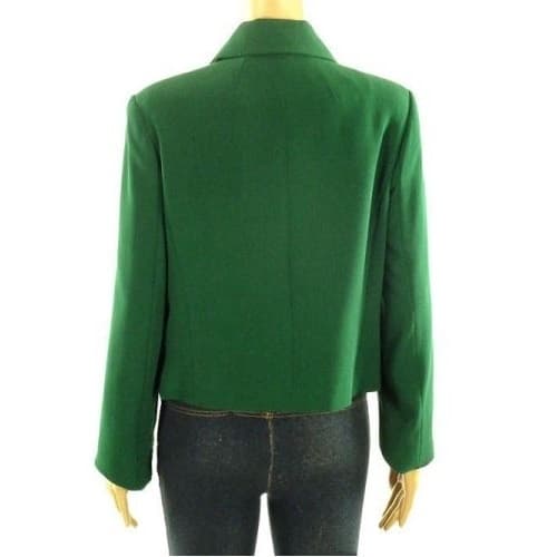 Ladies Rounded Collar Jacket - Dark Green