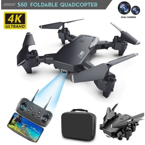 S60 4k Hd Emotion Selfie Drone With 2 Batteries Quadcopter Wide Angle Long Distance Drone