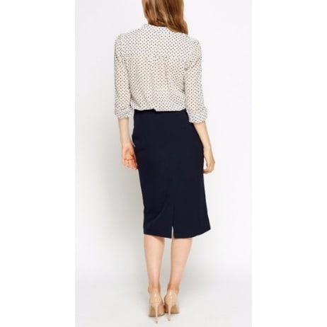Formal Midi Casual Skirt -Navy Blue