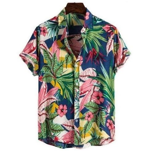 Men's Short Sleeve Floral Vintage Shirt