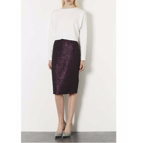 Shimmer Print Skirt - Purple