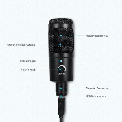 Professional Usb Metal Condenser Recording Microphone