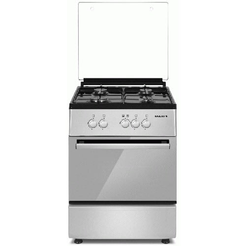 6060 4-Burner Basic Gas Cooker - Black & Grey