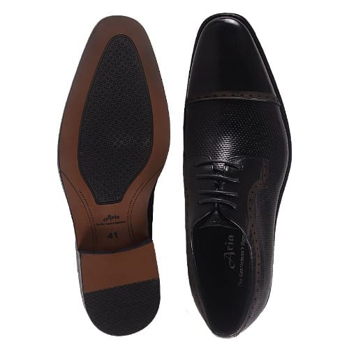 Men’s Formal Detailed Lace Up Shoe - Black - MSH-4382