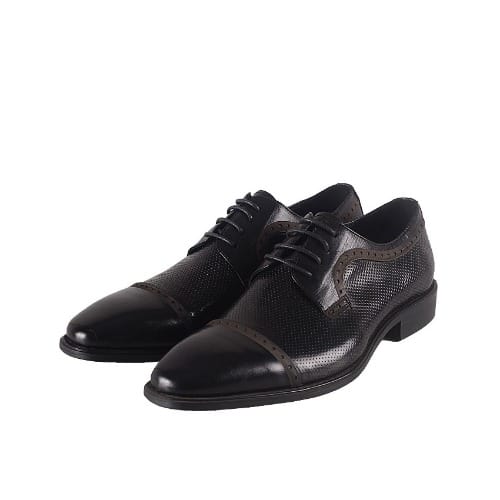 Men’s Formal Detailed Lace Up Shoe - Black - MSH-4382