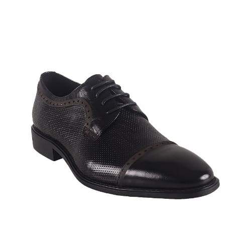 Men’s Formal Detailed Lace Up Shoe - Black - MSH-4382