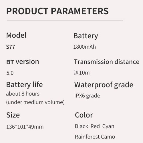 S77 5W Wireless Bluetooth Speaker Waterproof Sports Ipx7
