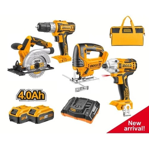 Lithium-ion Cordless Drill- 4 Pieces Combo Kit -20v