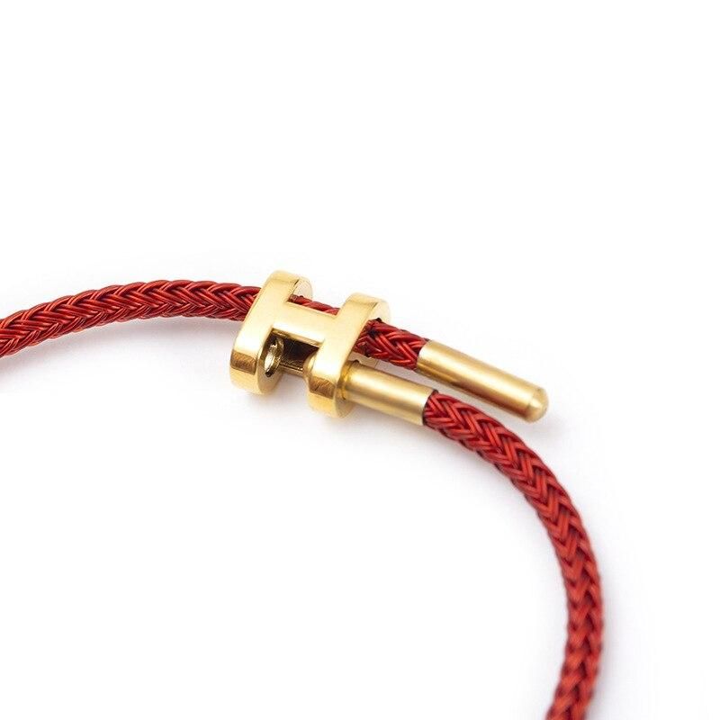 Hot Sale 316L Stainless Steel Bracelet High Quality Upscale Couple Bracelets Braided Rope Lucky Love Charm Jewelry Women Bangle
