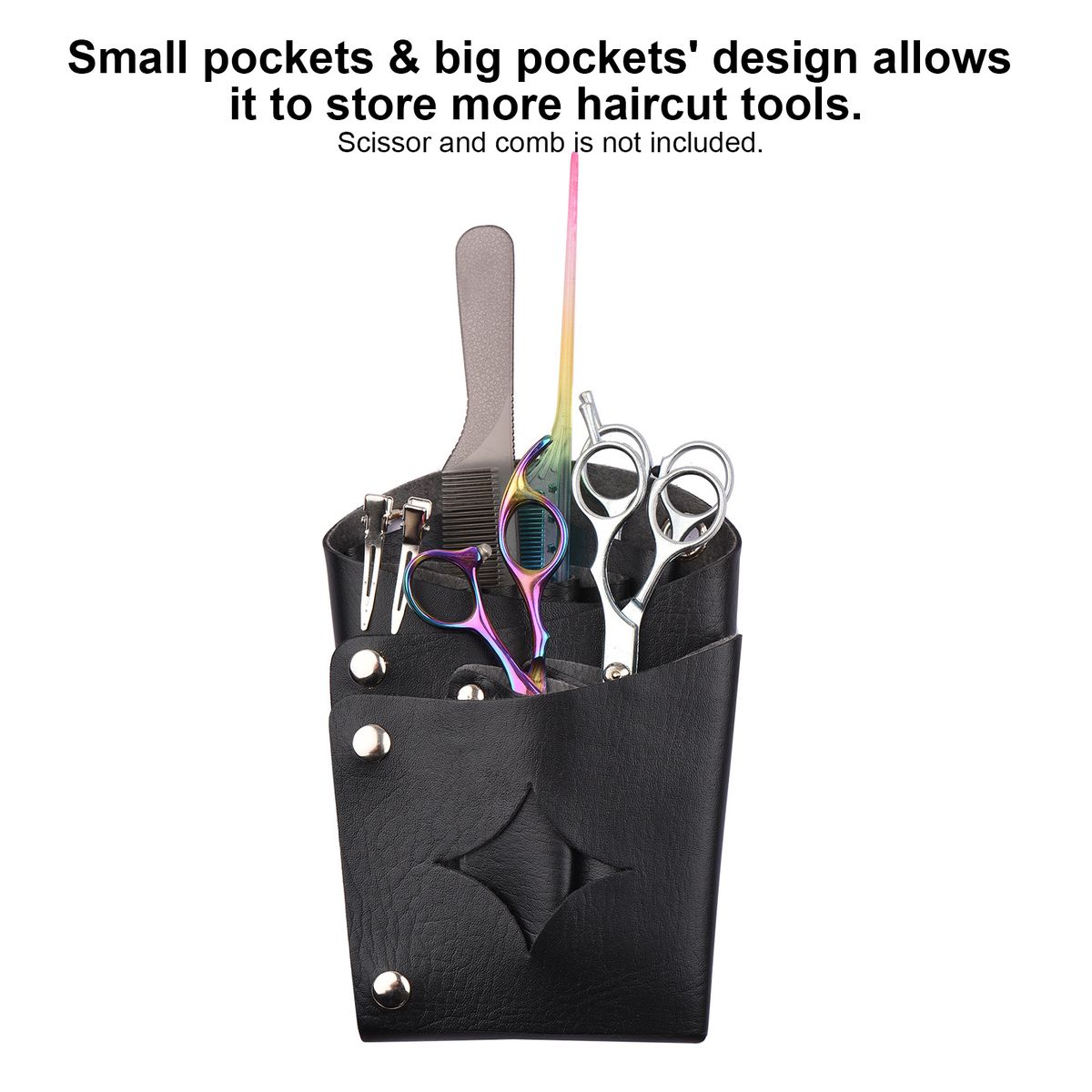 Barber Holster PU Leather Pouch Holder Rivet Hair Scissor