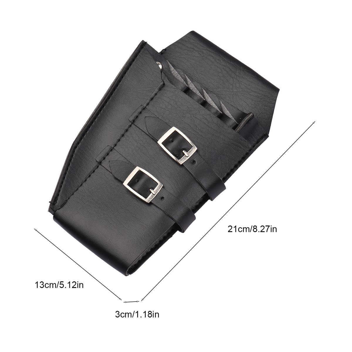 Barber Holster PU Leather Pouch Holder Rivet Hair Scissor
