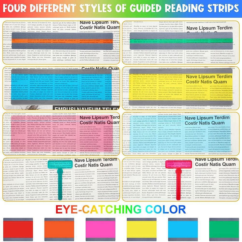 26 Pieces Guided Reading Strips Dyslexia Tools for Kids Finger Focus Highlighter Bookmark Students Education Supplies
