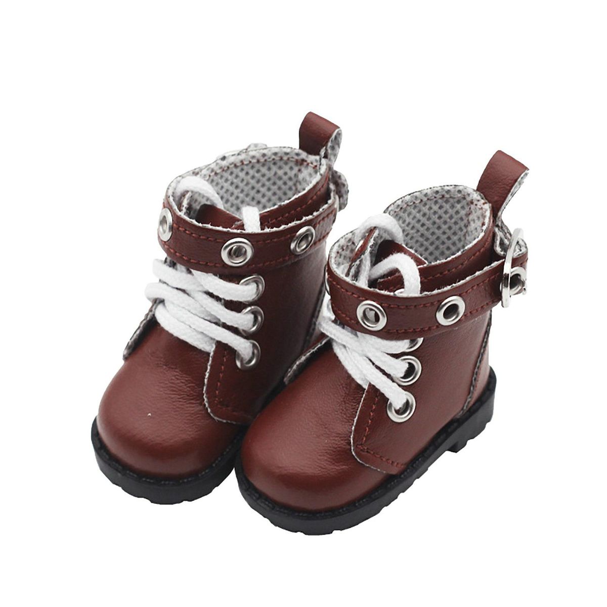 1 Pair Boots Accessories Faux Leather Doll Boots Dark Brown