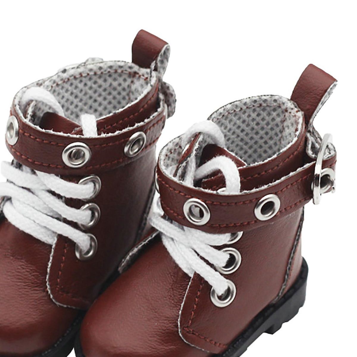 1 Pair Boots Accessories Faux Leather Doll Boots Dark Brown