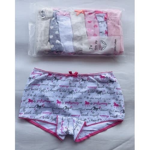 7 Pack Colored Girls Briefs- C