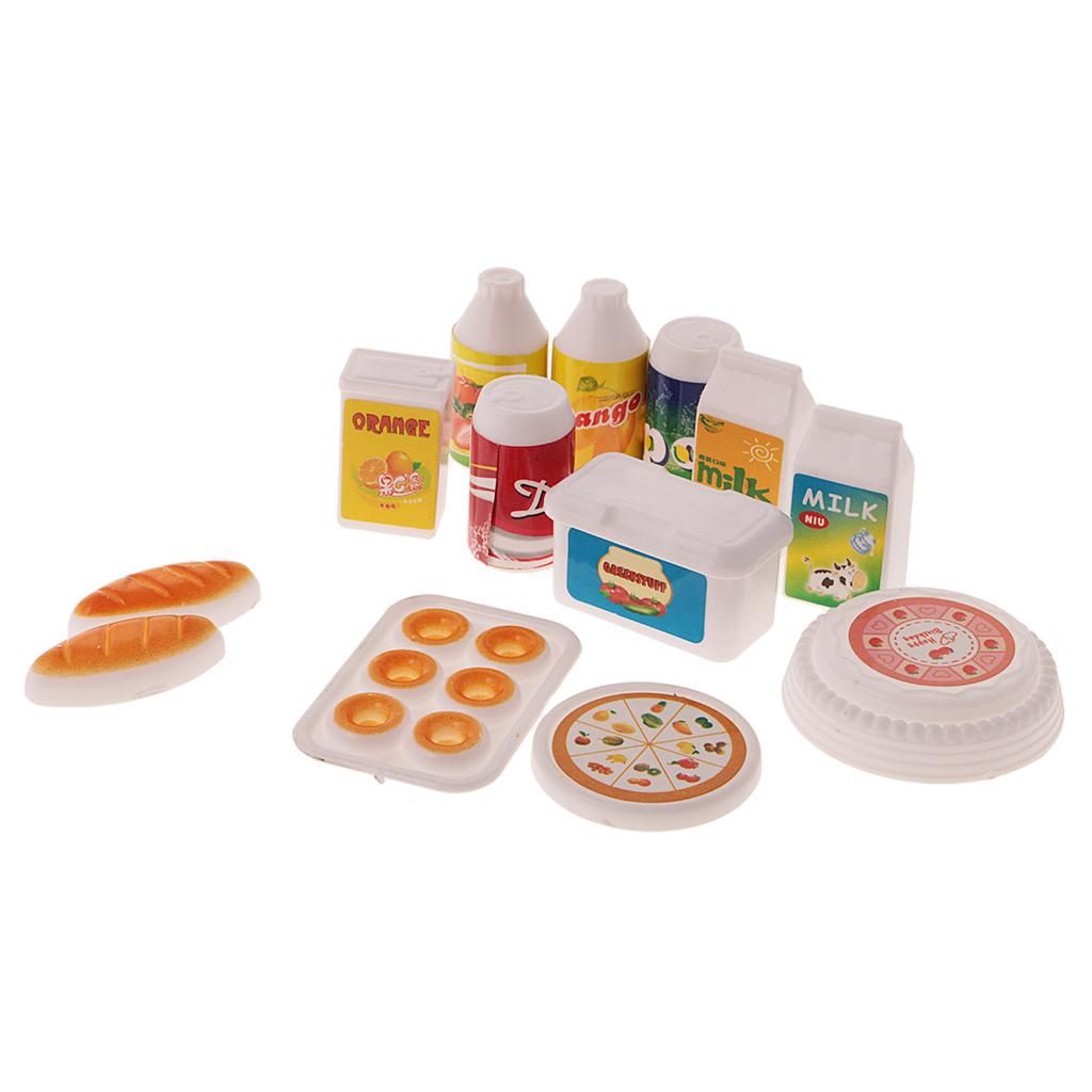 30Pcs Dollhouse Miniature Kitchen Tableware Juice Milk Food For Barbie