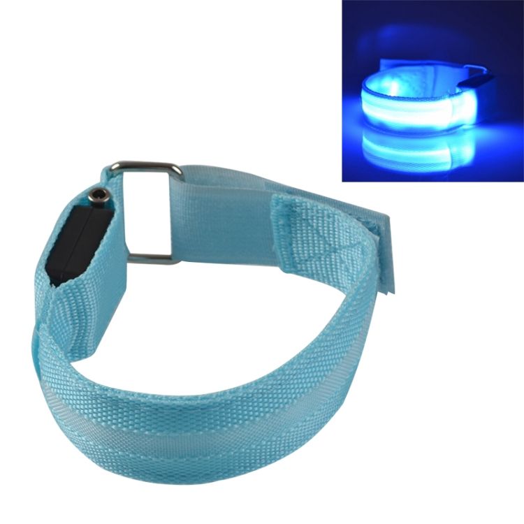 Nylon Night Sports LED Light Bracelet USB Charging Version Blue