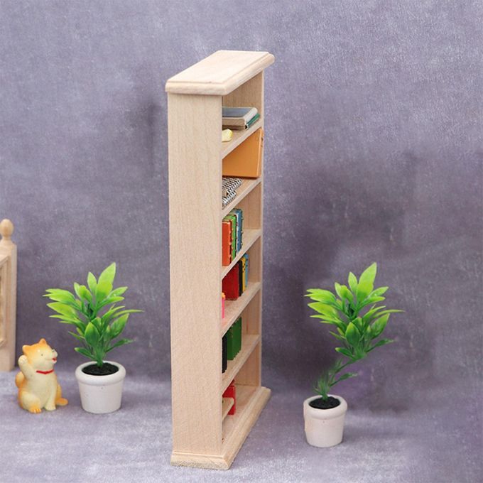 Handmade 1/12 Bookshelf Bookcase Shelf Cabinet With Mini Books