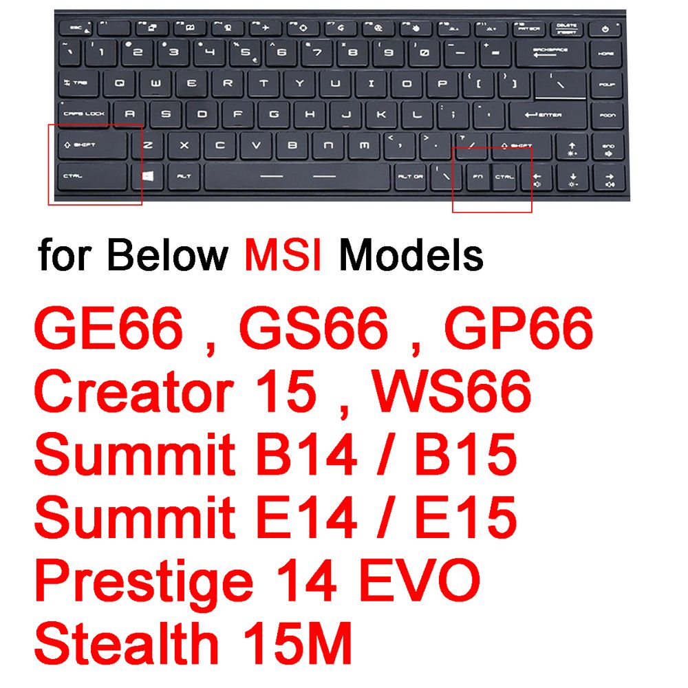 Keyboard Cover For Msi Gs66 Ge66 Gp66 Ws66 Creator 15 15m