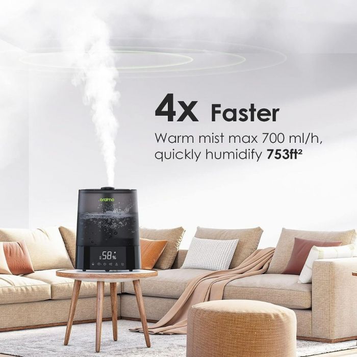 Oraimo Smart Humidifier Large Room Use Remote Control LED Screen 6L 700ml/H Essential Oil Diffuser