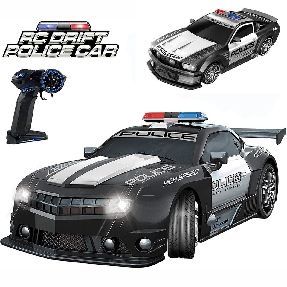 1/12 Big 2.4GHz Super Fast Police RC Car Remote Control Cars Toy With Lights Durable Chase Drift Vehicle Toys For Boys Kid Child