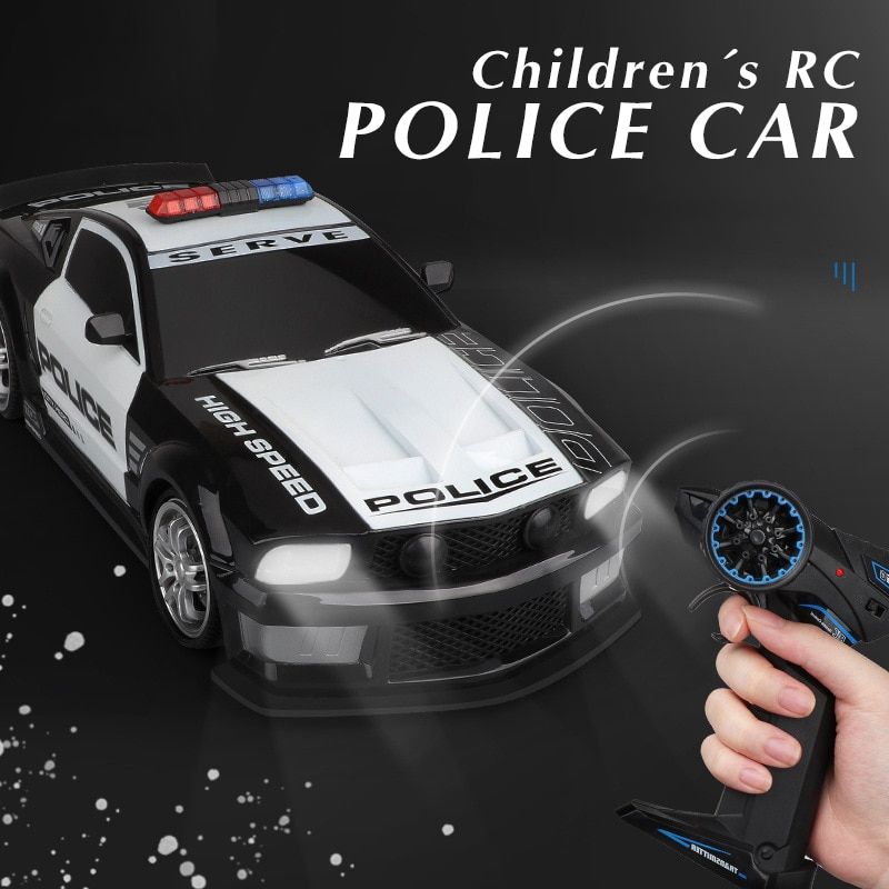 1/12 Big 2.4GHz Super Fast Police RC Car Remote Control Cars Toy With Lights Durable Chase Drift Vehicle Toys For Boys Kid Child