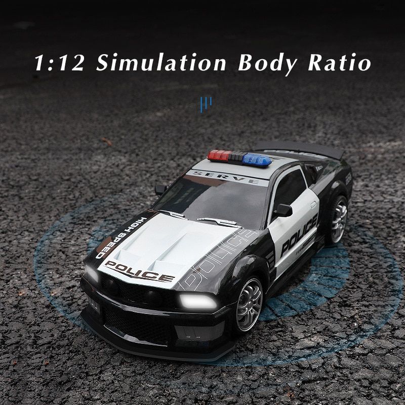 1/12 Big 2.4GHz Super Fast Police RC Car Remote Control Cars Toy With Lights Durable Chase Drift Vehicle Toys For Boys Kid Child