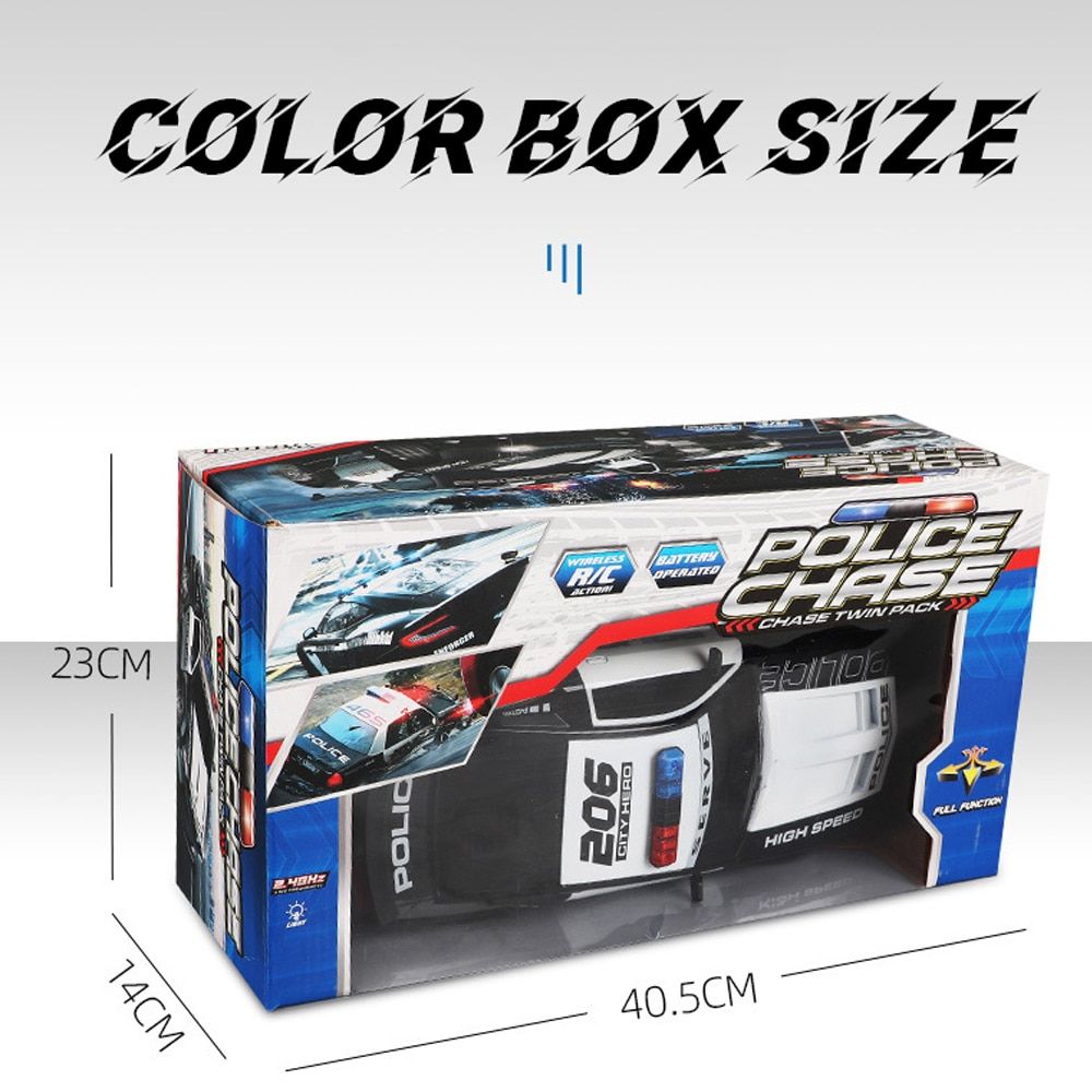 1/12 Big 2.4GHz Super Fast Police RC Car Remote Control Cars Toy With Lights Durable Chase Drift Vehicle Toys For Boys Kid Child