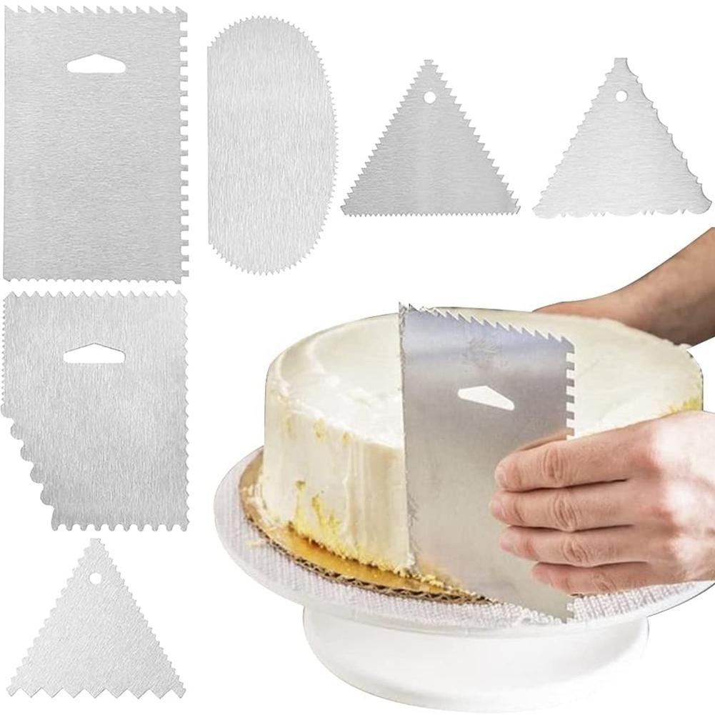 6PCS Cake Scraper Stainless Steel Cake Edge Scraper s