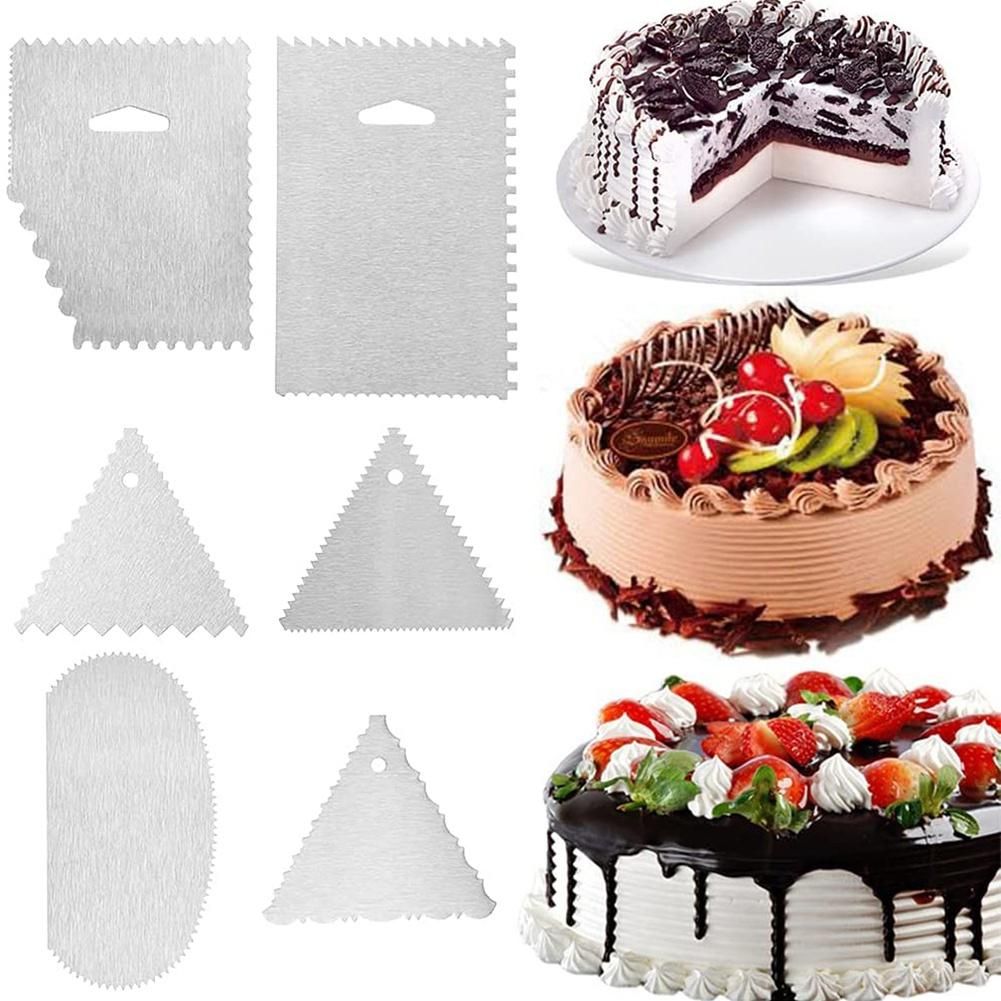 6PCS Cake Scraper Stainless Steel Cake Edge Scraper s