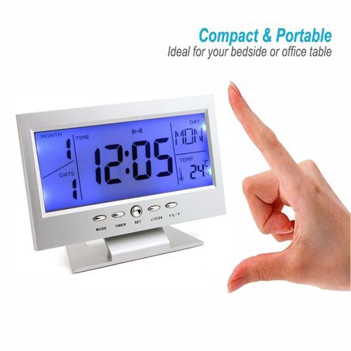 World Time Modern Digital Alarm Clock LCD LED Backlight Snooze Large Digit Desk