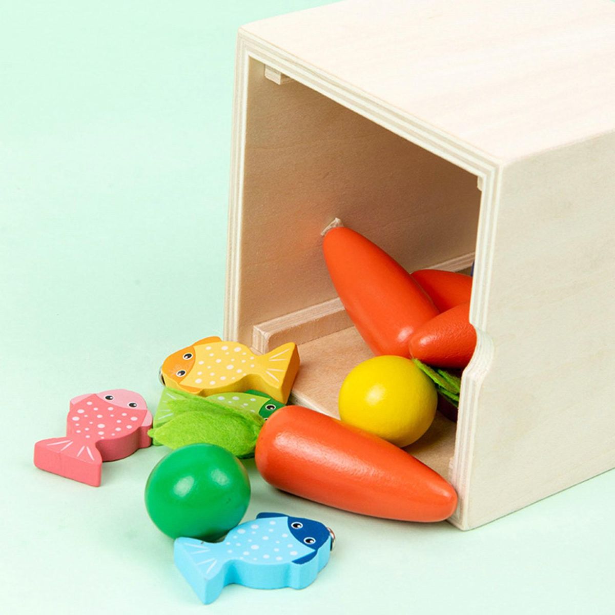 1 Set Pounding Box Toddlers Shape Pairing Blocks Wooden Toy