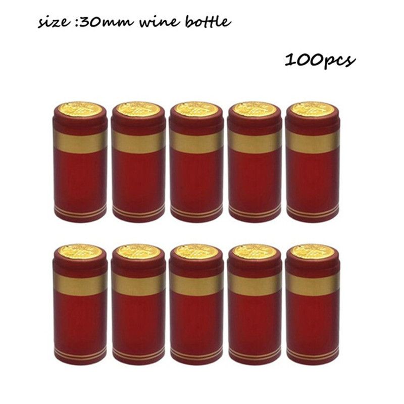 100 Pcs Natural Wine Bottle Corks And Seals Heat Shrink Capsules With Tear Tab For Straight Mouth Wine Bottles Cap
