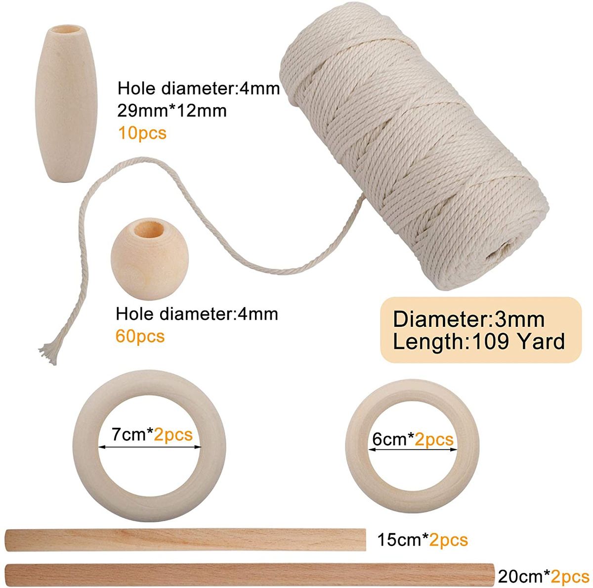 79 Pieces/Sets DIY Macrame Rope Kit