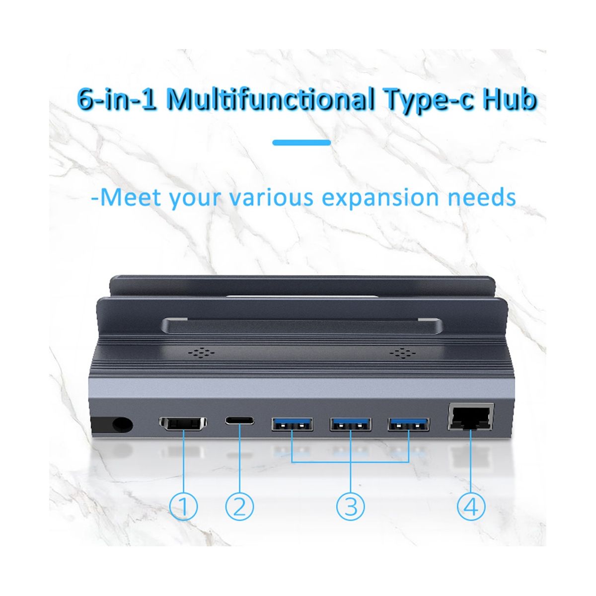 6 in 1 Docking Station for Steam Deck TV Base Stand Hub Holder Dock