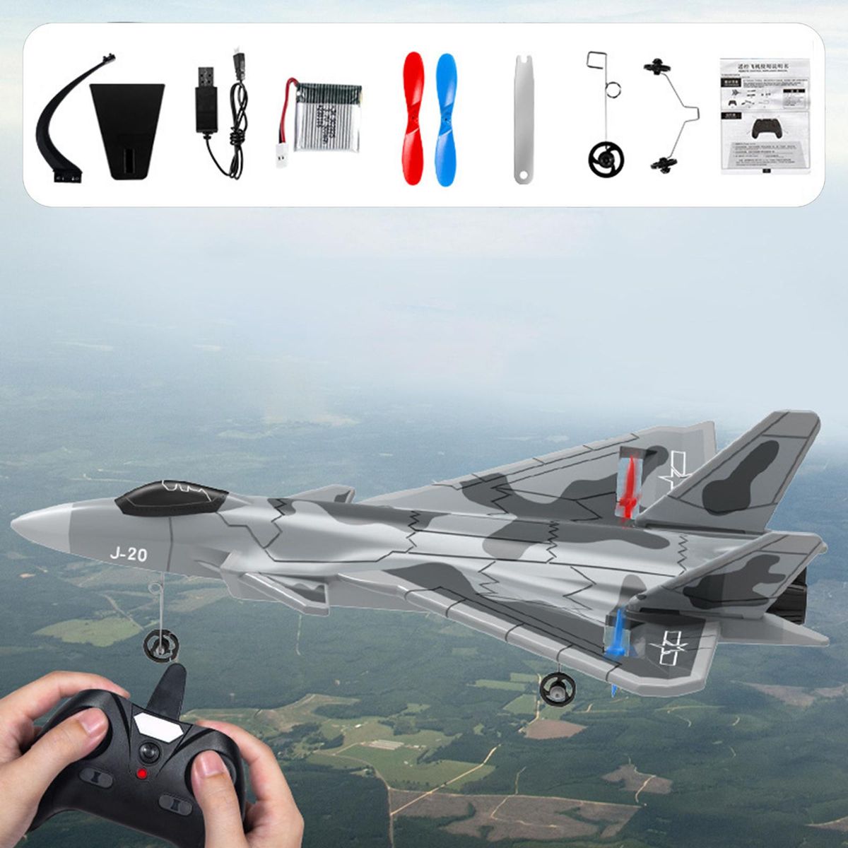 1:72 Scale RC Plane With Display Stand 2CH Jet Fighter Gift Outdoor