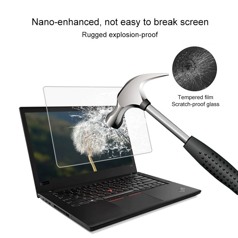 0.4mm 9H Surface Hardness Full Screen Tempered Glass Film For Lenovo ThinkPad A485 14 Inch