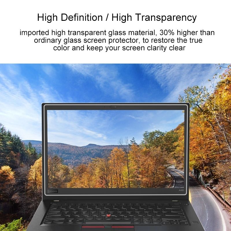 0.4mm 9H Surface Hardness Full Screen Tempered Glass Film For Lenovo ThinkPad A485 14 Inch
