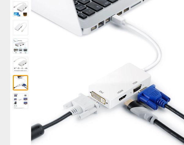 Mini 3-in-1 Display Port DP To DVI VGA HDMI  Adapter Converter