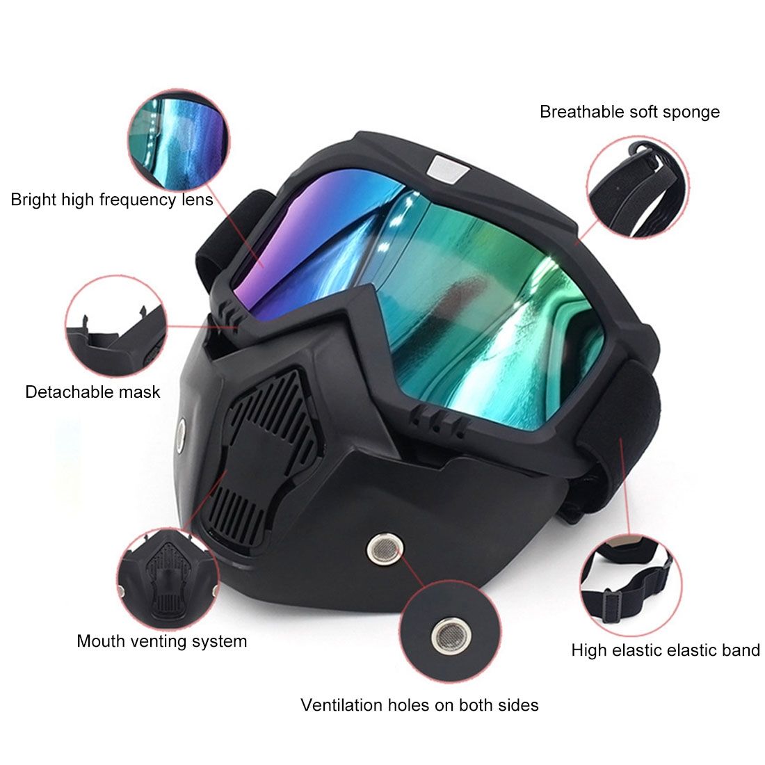 Motorcycle Off-road Hel Met Mask Detachable Windproof