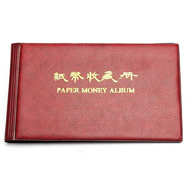 Paper Money Banknote Holder Collection Storage Album Collecting 20 Note Gules
