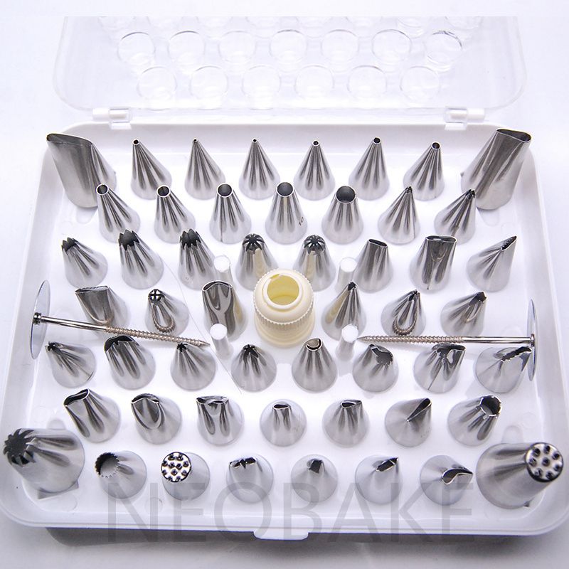 55pcs Nozzles Set Stainless Steel Icing Piping Pastry