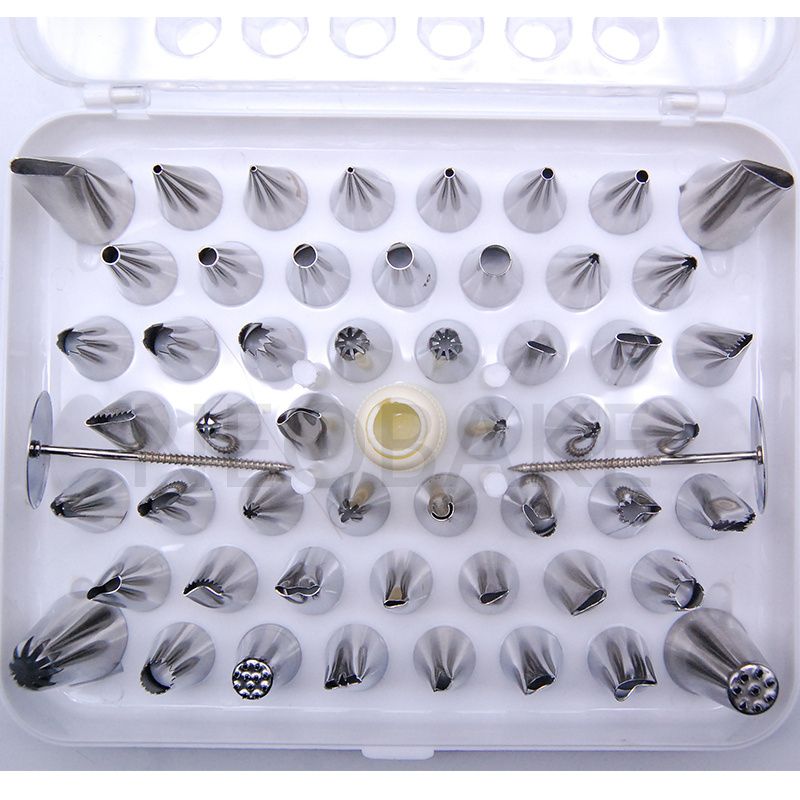 55pcs Nozzles Set Stainless Steel Icing Piping Pastry