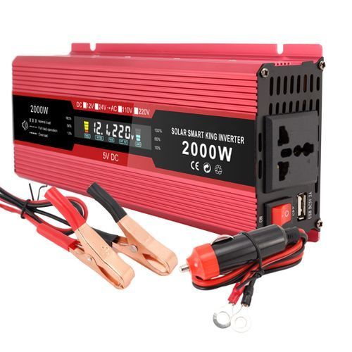 Pure Sine Wave Power Inverter 1200W 2000W 12VDC 220V AC LCD Display