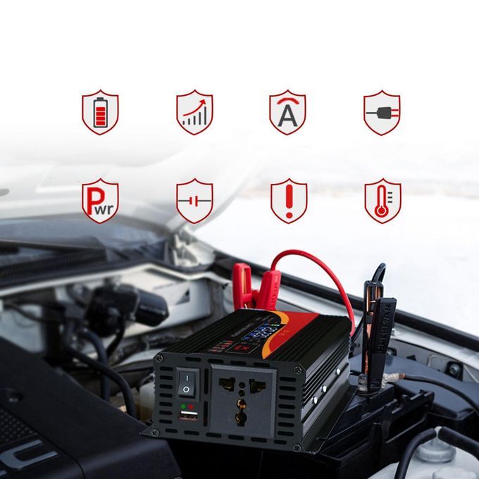 Car Solar Power Inverter DC 12V 24V To AC 220V High Power For 3000W