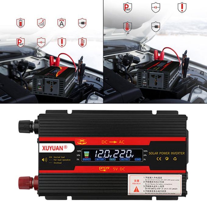 Car Solar Power Inverter DC 12V 24V To AC 220V High Power For 3000W