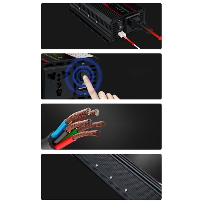 Car Solar Power Inverter DC 12V 24V To AC 220V High Power For 3000W